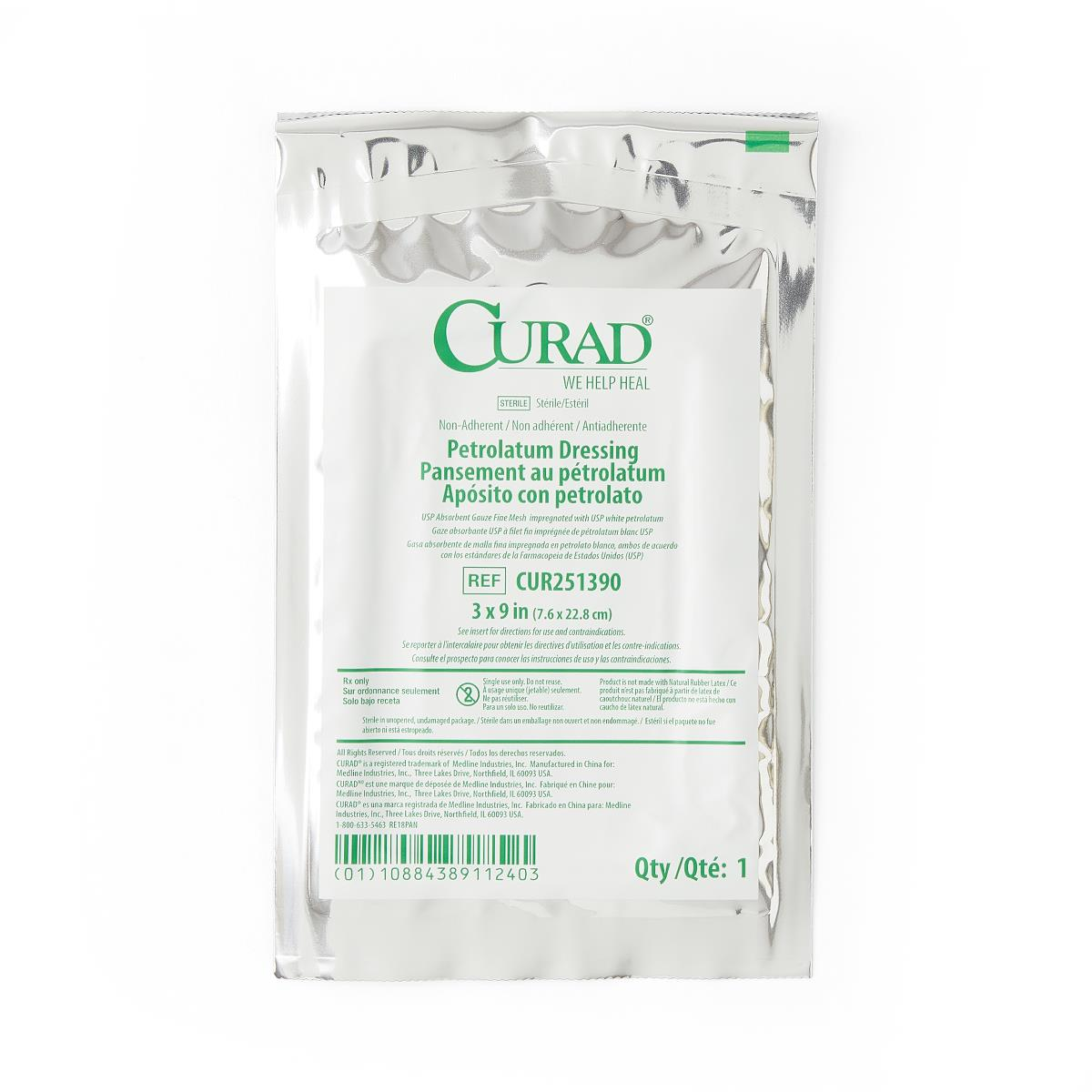 Medline-Medline® CURAD® Petrolatum Dressing Gauze, 3" x 9"-MedTech-1